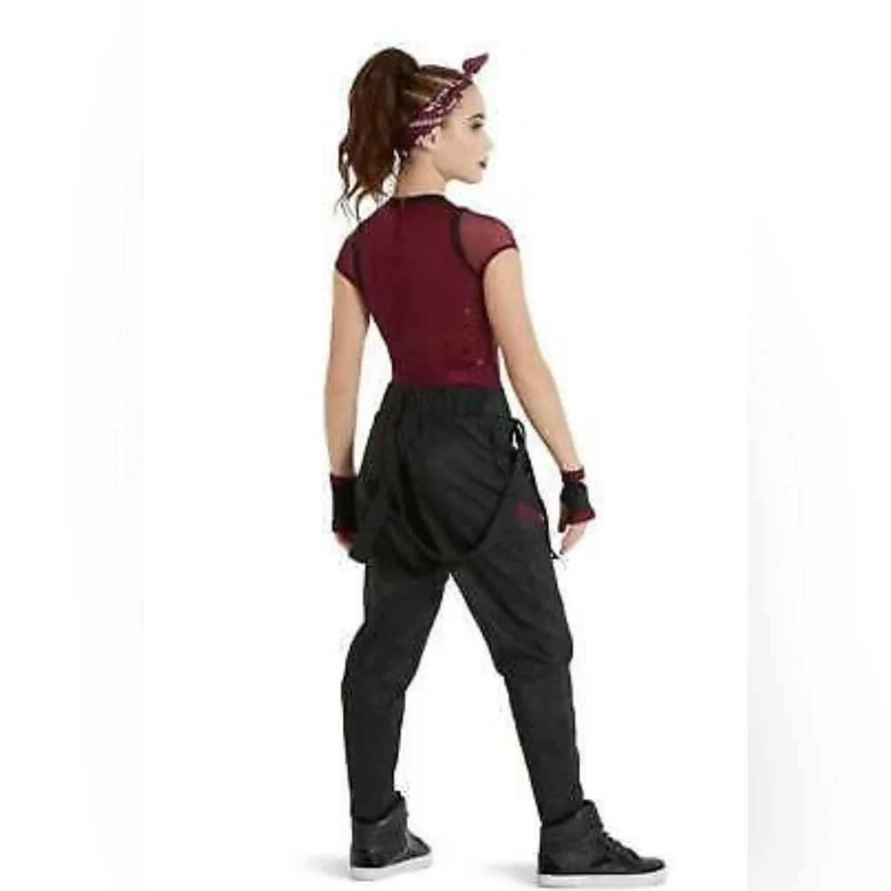 Weissman Black Cherry Style 12400 Dance Costume Child Large – Leotard & Pants